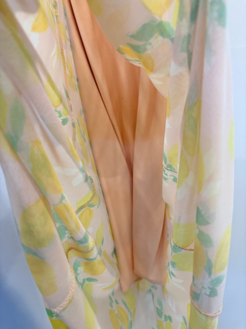 See You Monday Lemon Print Mesh Maxi Dress | Peach Citrus Slip Dress 🍋 - Picture 7 of 7